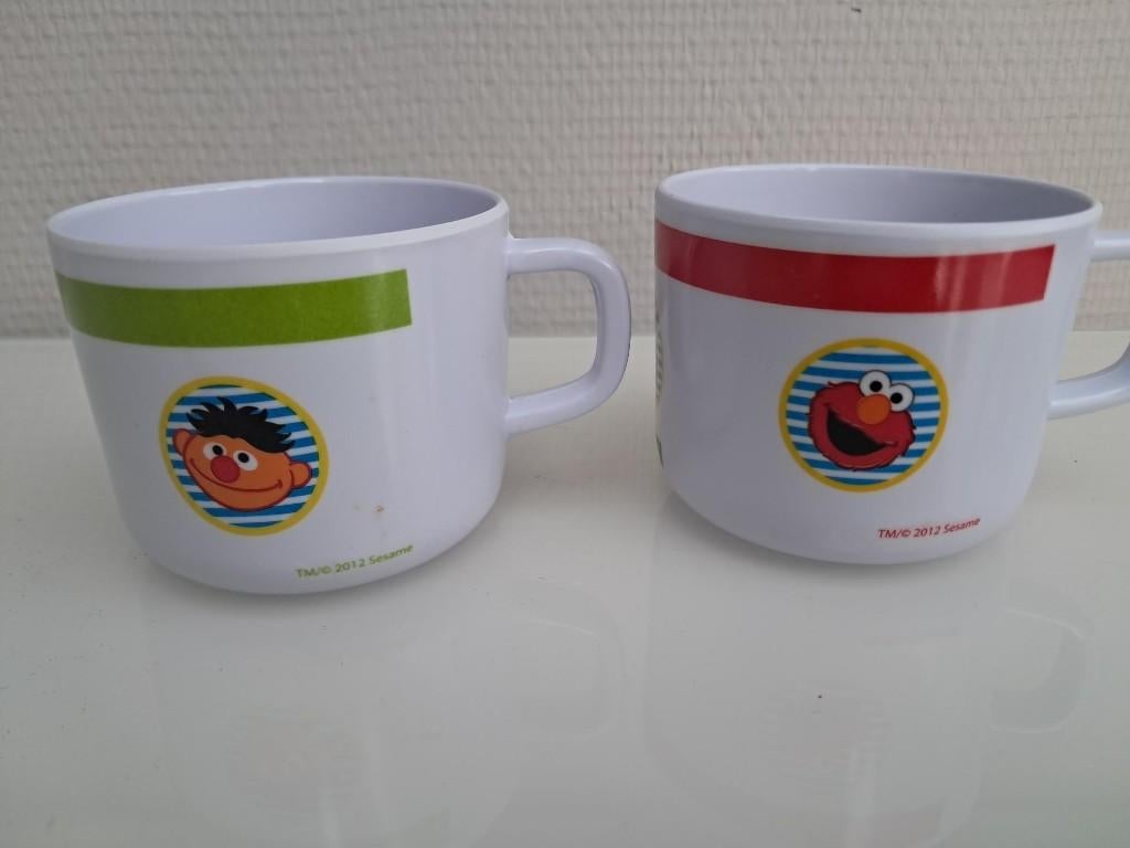 kopje Beker sesamstraat  Ernie  en Elmo, Overige materialen, Nieuw, Ophalen of Verzenden, Overige stijlen