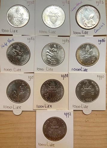 Vaticaan 10x 1000 Lire UNC zilver beschikbaar voor biedingen