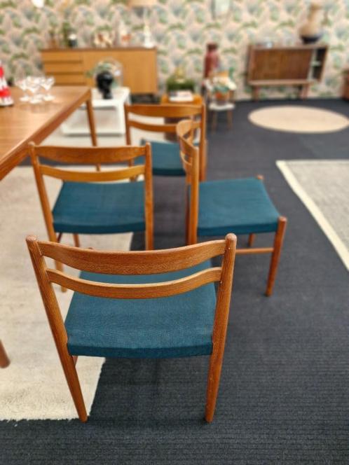 Set van vier vintage eetkamerstoelen Zweeds, Huis en Inrichting, Stoelen, Gebruikt, Vier, Ophalen
