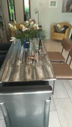 Eettafel uitschuifbaar uniek, Huis en Inrichting, Tafels | Eettafels, Ophalen, Gebruikt, 50 tot 100 cm, Vijf personen of meer