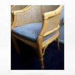 4 x Prachtige oude Manou stoelen met webbing retro / vintage, Huis en Inrichting, Stoelen, Riet of Rotan, Vier, Gebruikt, Ophalen