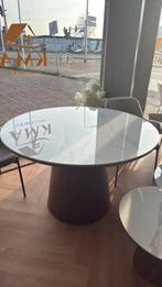 Moderne ronde tafel – Japandi stijl – marmerlook & walnoot, Ophalen, Rond, Nieuw, Japandi scandinavisch