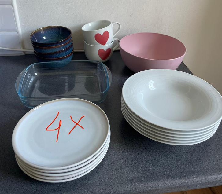 Keukeninboedel incl pannen, borden, glazen, bestek en meer!, Huis en Inrichting, Keuken | Potten en Pannen, Gebruikt, Overige typen