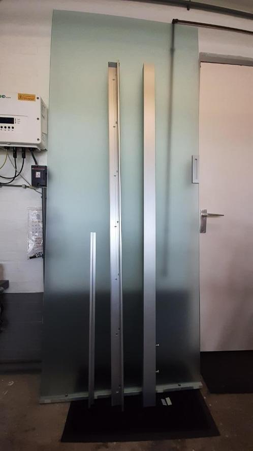 Gratis glazen (plaat) schuifdeur, Doe-het-zelf en Verbouw, Deuren en Horren, Gebruikt, Binnendeur, 215 cm of meer, 80 tot 100 cm