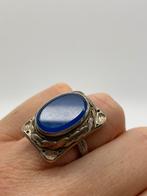 Z366 Prachtige zilveren ring blauwe steen maat 17, Sieraden, Tassen en Uiterlijk, Antieke sieraden, Ophalen of Verzenden, Zilver