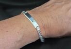 Zilveren plaat gourmet armband met lobsterslot. 2025/427., ., Nieuw, Ophalen of Verzenden, .