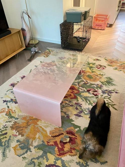 Glazen salontafel van MADE met ombré-effect, Huis en Inrichting, Tafels | Salontafels, Zo goed als nieuw, Minder dan 50 cm, 50 tot 100 cm