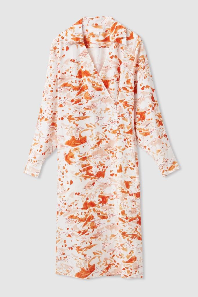 Cos mooie jurk met lange mouw, wikkelmodel, mt. 38, nieuw, Kleding | Dames, Jurken, Nieuw, Maat 38/40 (M), Overige kleuren, Onder de knie