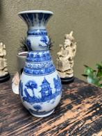 Chinese vaas porselein chinees blauw wit, Verburgt Vintage, Blauw, Aardewerk of Porselein, Ophalen of Verzenden