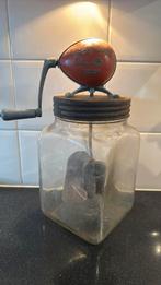 Blow glazen boterkan antiek/vintage, Ophalen of Verzenden