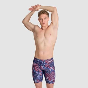 Nieuwe Arena M Kikko Pro Swim Jammer Navy Team Red White beschikbaar voor biedingen