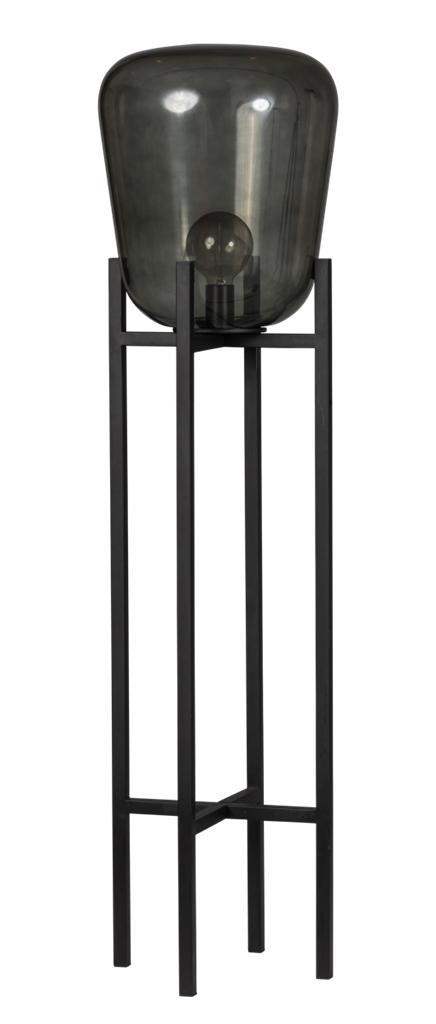ETH Benn Vloerlamp & Tafellamp Set - Rookglas & Metaal, Huis en Inrichting, Lampen | Vloerlampen, Zo goed als nieuw, 100 tot 150 cm