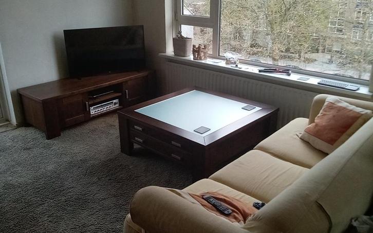 Salon tafel, Huis en Inrichting, Tafels | Salontafels, Zo goed als nieuw, Minder dan 50 cm, 50 tot 100 cm, 100 tot 150 cm, Vierkant