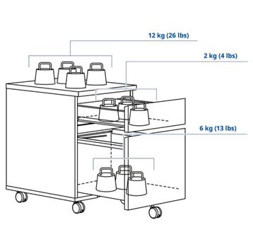 IKEA Malm ladeblok / archiefkast op wieltjes - afbeelding 8