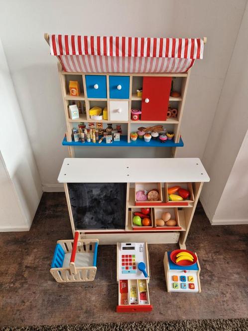 houten speelwinkel compleet!, Kinderen en Baby's, Speelgoed | Houten speelgoed, Zo goed als nieuw, Overige typen, Ophalen