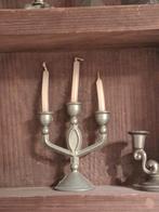 Tinnen Miniatuur Kandelaar  enz Vintage Brocante Retro, Ophalen of Verzenden