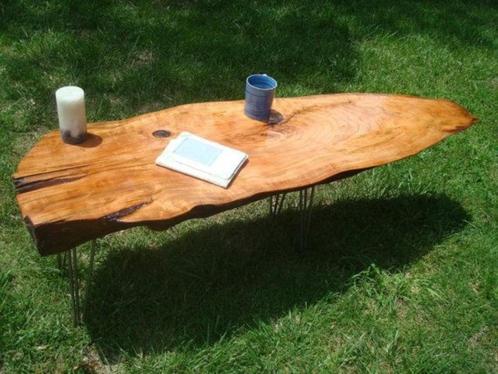Stoere salontafelbladen noten iep eik wortelhout taxus enz, Huis en Inrichting, Tafels | Salontafels, Nieuw, Minder dan 50 cm