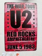 U2 The War Tour Red Rocks Wandbord 30 bij 20, Ophalen of Verzenden, Nieuw