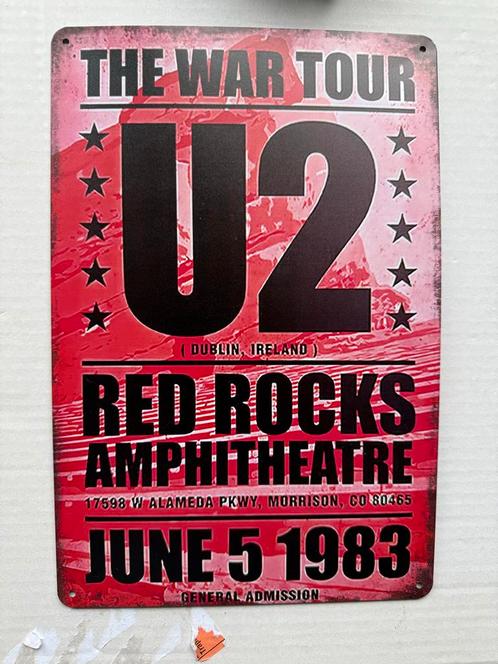 U2 The War Tour Red Rocks Wandbord 30 bij 20, Verzamelen, Muziek, Artiesten en Beroemdheden, Nieuw, Ophalen of Verzenden