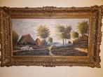 Olieverf schilderij in antieke lijst, Antiek en Kunst, Ophalen