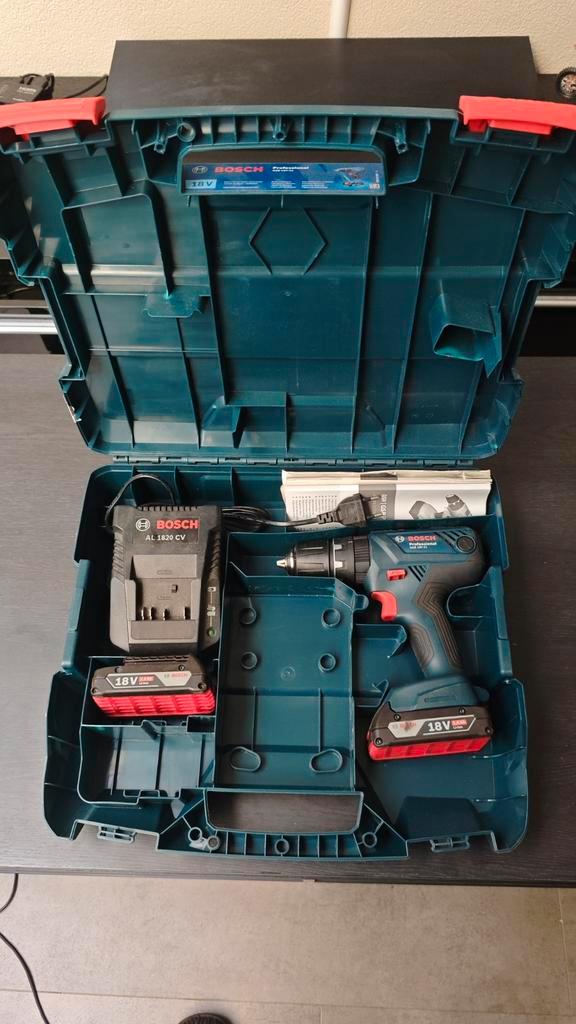 Bosch professional schroefmachine 18v 2x accu nieuwstaat, Doe-het-zelf en Verbouw, Gereedschap | Boormachines, Zo goed als nieuw
