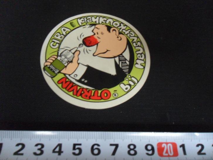 sticker ciba otrivin bij neusverkoudheid strip neusspray, Verzamelen, Stickers, Zo goed als nieuw, Ophalen