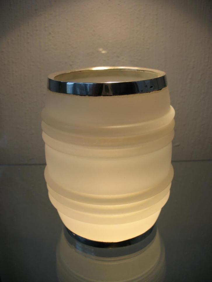 Art Deco matglazen ton zilveren randen gemerkt jaren 20-30, Antiek en Kunst, Antiek | Glas en Kristal, Ophalen of Verzenden