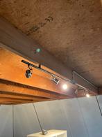 Rvs lamp met draaibare spots, Huis en Inrichting, Lampen | Plafondlampen, Ophalen, Gebruikt, Metaal