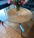 Zgan salontafel met glas, Minder dan 50 cm, Glas, Rechthoekig, Ophalen of Verzenden
