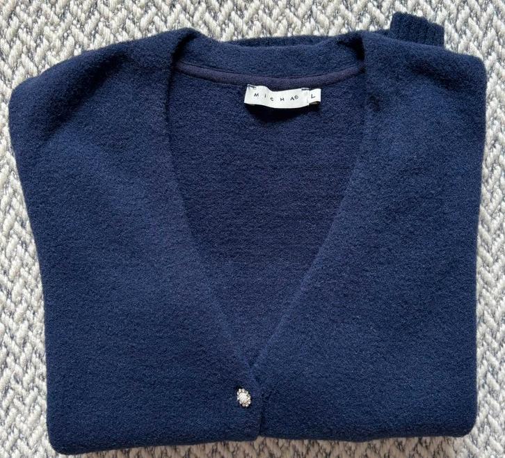 Vestje Mischa donkerblauw maat L, Kleding | Dames, Truien en Vesten, Zo goed als nieuw, Maat 42/44 (L), Blauw, Ophalen of Verzenden