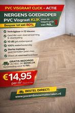 PVC Visgraat Click ongekend scherpe prijs GRATIS ONDERVLOER, Crème, VISGRAAT, 75 m² of meer, Nieuw