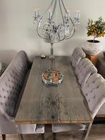 Richmond style eettafel salontafel bank en stoelen, Huis en Inrichting, Ophalen, 50 tot 75 cm, Teakhout, 150 tot 200 cm