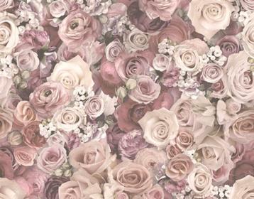 Bloemen flower behang oud roze