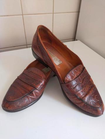 Vintage authentieke krokodil leren schoenen instappers croc 