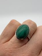 B454 Prachtige zilveren malachiet ring (verstelbaar), Sieraden, Tassen en Uiterlijk, Ringen, Ophalen of Verzenden, X, Dame, Zilver