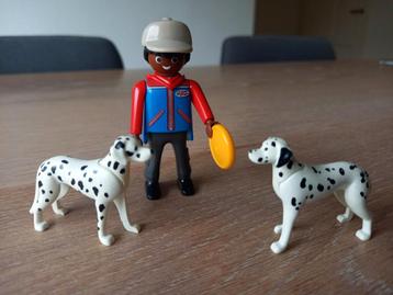 Playmobil Jongen met 2 Dalmatiërs honden beschikbaar voor biedingen