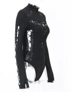 Bodysuit solid hollow out gothic stijl bodycon zwart, Kleding | Dames, Ophalen of Verzenden, Nieuw, Zwart, Lange mouw