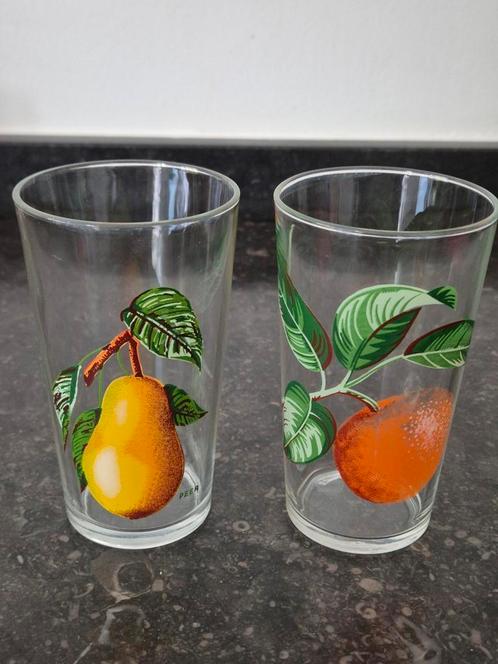 Vintage sapglazen VMC Reims France, Verzamelen, Glas en Borrelglaasjes, Zo goed als nieuw, Frisdrankglas, Ophalen of Verzenden