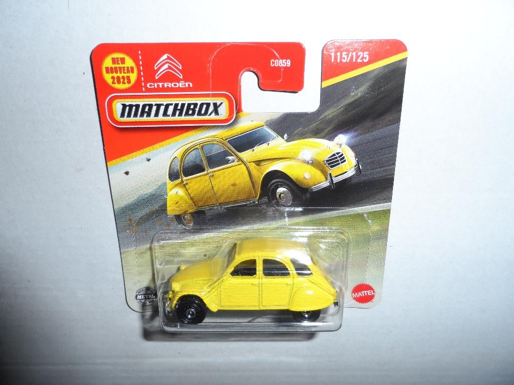 Matchbox - Citroën 2CV (geel) 1:64, Ophalen of Verzenden, Nieuw, Auto