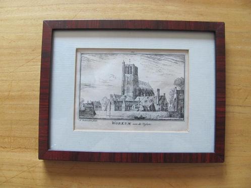 Workum - antieke gravure A. Rademaker - Woudrichem, Antiek en Kunst, Kunst | Etsen en Gravures, Ophalen of Verzenden