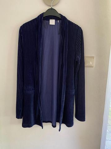 Feestelijk fluwelig blauw vest /jasje van Simple maat M