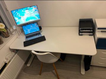 Ikea Bekant bureau wit 160 x 80 cm. In hoogte verstelbaar. - afbeelding 3