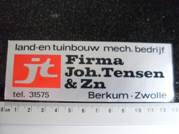 folie sticker Firma Joh. Tensen & Zn berkum zwolle logo JT beschikbaar voor biedingen