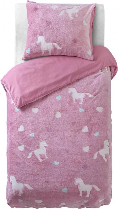 Kinderdekbedovertrek 140x200/220 Glow in the dark Unicorn Ro, Kinderen en Baby's, Kinderkamer | Beddengoed, Nieuw, Dekbedovertrek