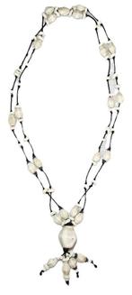 Halsketting, Sieraden, Tassen en Uiterlijk, Kettingen, Overige materialen, Wit, Ophalen of Verzenden, Verstelbaar