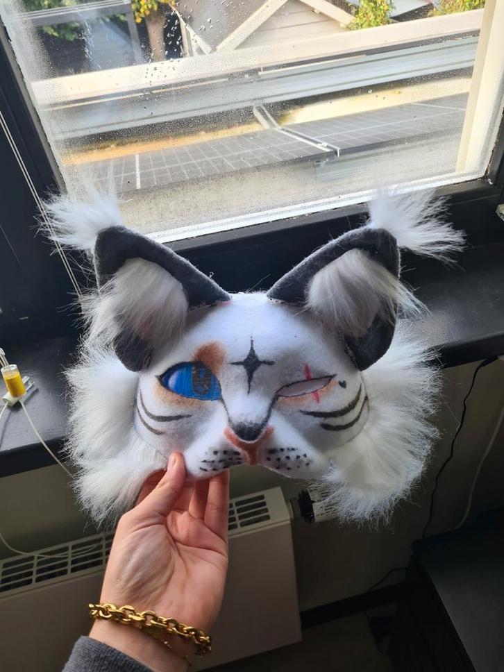 Therian mask kat (lees beschrijving), Hobby en Vrije tijd, Kostuums, Theaterbenodigdheden en LARP, Ophalen of Verzenden