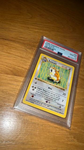 PSA 10 Raticate 1st Edition base set 1999 #40 beschikbaar voor biedingen