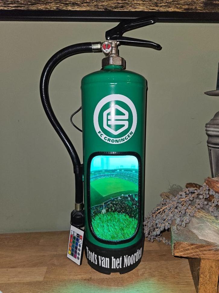 FC Groningen decoratieve brandblusser mancave, Huis en Inrichting, Lampen | Overige, Nieuw, Ophalen of Verzenden