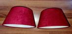 2 CERISE RODE LAMPENKAPPEN VELVET, Ophalen, Rond, Zo goed als nieuw, Minder dan 25 cm