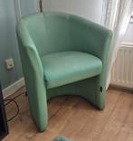Groene leren fauteuil - Romance, Ophalen, Gebruikt, 75 tot 100 cm, 50 tot 75 cm